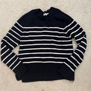XS Black Zara sweater with white stripes.